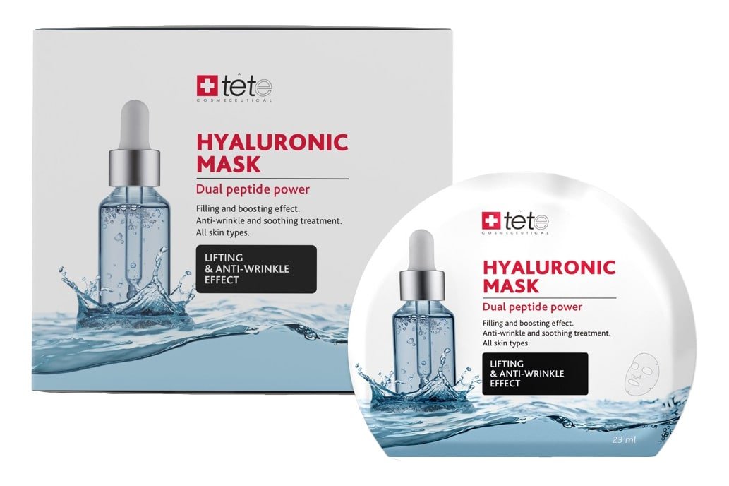 Tete, Маска тканевая BOX Hyaluronic Mask «Lifting & anti-wrinkle effect» (1 упаковка х 6 шт)