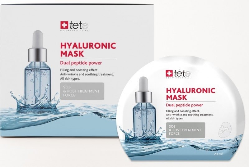 Tete, Маска тканевая BOX Hyaluronic Mask «SOS and Post treatment force” (1 упаковка х 6 шт)